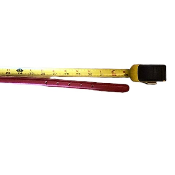 Vintage Coach red leather belt square brass buckle, small - Picture 5 of 7